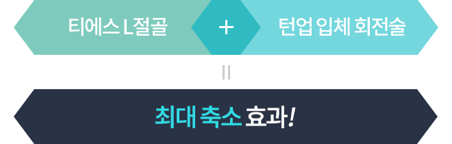 입체 회전술+티에스 L절골=최대 축소 효과!